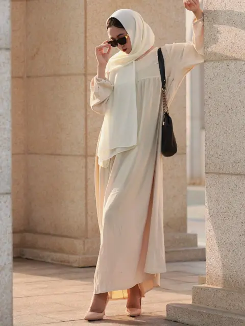 Abaya ya Kaftan ya Krimu