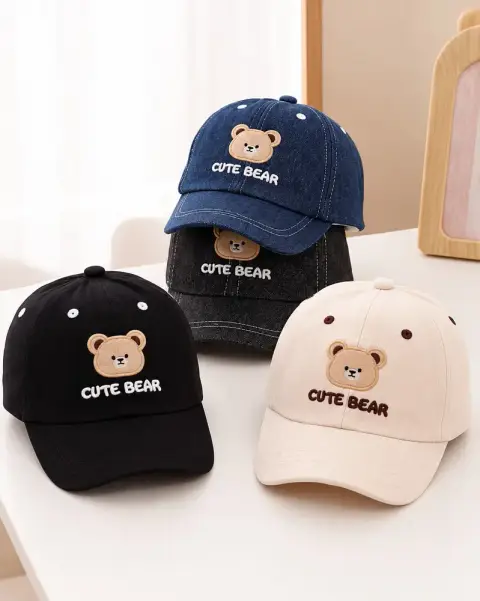 Kofia ya Cap yenye Mchoro wa Dubu
