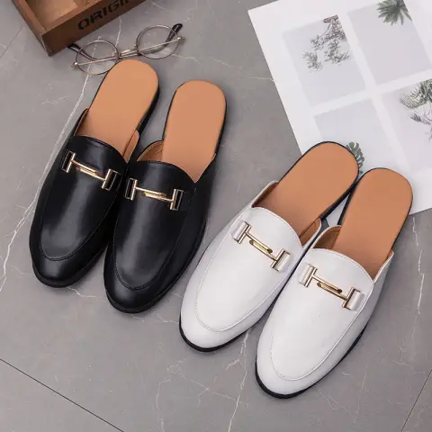 Loafers za Wazi Nyuma zenye Chuma
