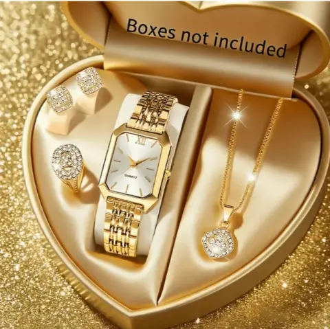 Dhahabu Tone Watch Gift Set
