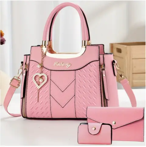 Seti ya mkoba wenye muundo na pochi